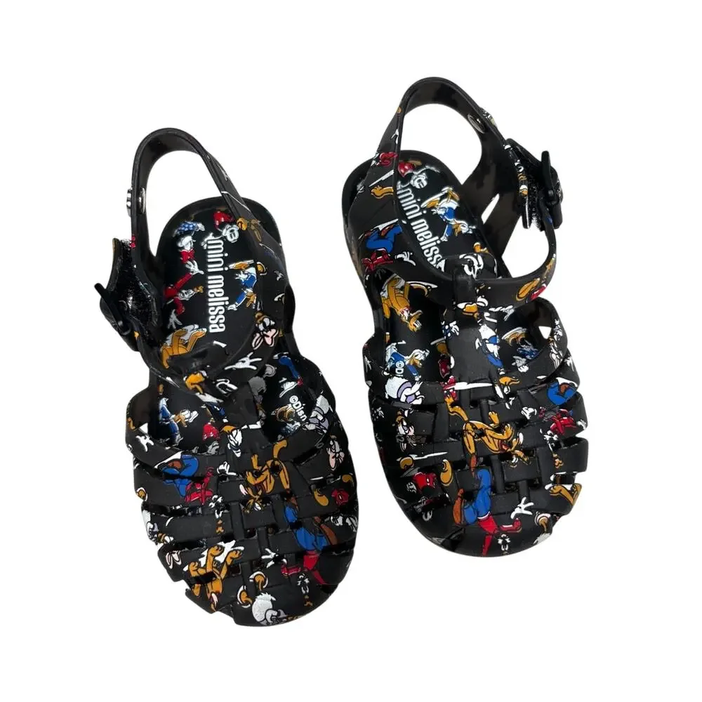Mini Melissa NEW Posession Mickey & Friends Black Fisherman Sandal 7